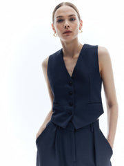 Solid Cross Open Back Vest