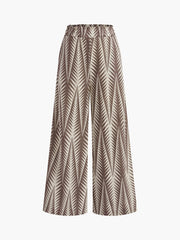 Geometric Print Wide Leg Pants Set