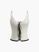 Contrast Trim Knotted Sweater Vest