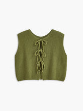 Tie Front Solid Sweater Vest