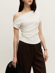 Casual Asymmetrical Neck T-Shirt