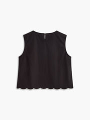 Embroidery Round Neck Sleeveless Tank Top