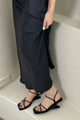 Dove Open Toe Thick Heels