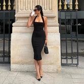 Tahiti Halter Neck Bodycon Maxi Dress