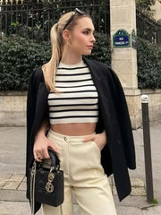Karly Striped Knit Crop Top