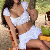 Well Wishes Bow Trim Mini Skirt Set