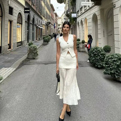 Not Your Business Splicing Skirt Set