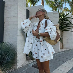 Nylah Shell Printed Shorts Set