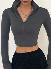 Sylvia's Sleek Turtleneck Crop Top