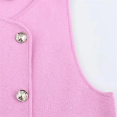 Blooming Pink Knitted Vest Top