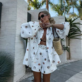 Nylah Shell Printed Shorts Set