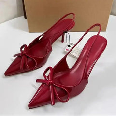 Ozzy Red Bow Slingback Heels