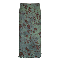 Fern Fleur Straight Midi Skirt