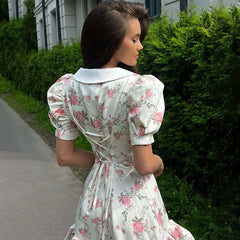 Gweny Puff Sleeves Floral Mini Dress