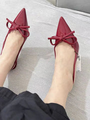 Ozzy Red Bow Slingback Heels