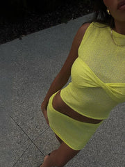 Trendsetter's Twirl Sheath Mini Skirt Set