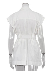Slim Fit Sleeveless Button-Down Shirt