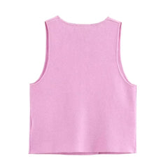 Blooming Pink Knitted Vest Top
