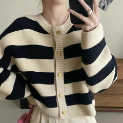Blythe Stripe Cascade Knitted Cardigan