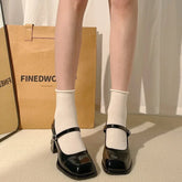 Adele Square Toe Thick Heels