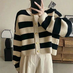 Blythe Stripe Cascade Knitted Cardigan