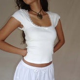 Grind Time Lace Trim Top