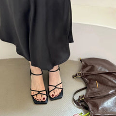 Dove Open Toe Thick Heels