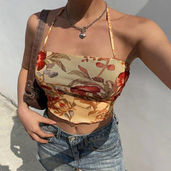 Angelic Floral Print Halter Top