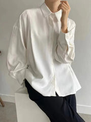 Back Pleated Irregular Loose Casual Blouses