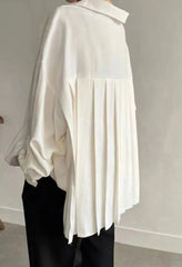 Back Pleated Irregular Loose Casual Blouses