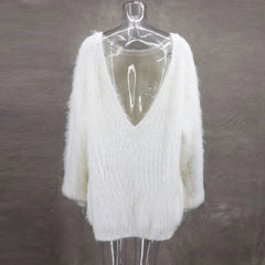 Backless Sexy Knitted Sweater