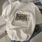 Beaded Letter Print T-shirt