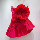 Big 3D Flower Classy Stretchy Tops