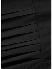 Black Irregular Pleated Loose Size Blouse Shirts