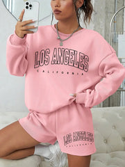 California West Coast Print Long Sleeves O-neck Pullovers Sporty Sweatshirts