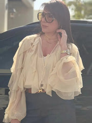 Casual O-Neck Hollow Out Knitted Blouse