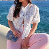 Chic Flower Embroidery Blouse