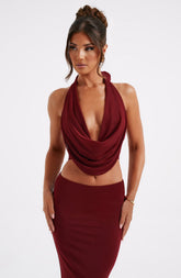 Chrishelle Top - Burgundy