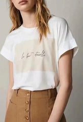 Cotton Alphabet Simple Basic Tops