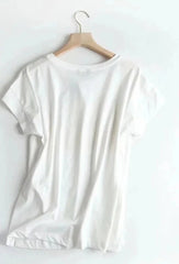 Cotton Alphabet Simple Basic Tops