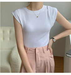 Cotton Slim T-Shirt Sleeveless Top