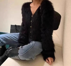 Cozy V-Neck Loose Fit Knitted Cardigan