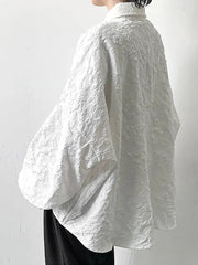 Crumpled Jacquard Loose Shirt