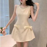 Asymmetrical Bow Short Dress