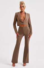Darci Cropped Blazer - Mocha