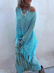 Tie-Dye Elastic Waist Long Skirt