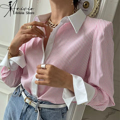 Elegant Long Striped Polo Shirt