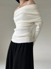 Elegant Off-Shoulder Knitted Top