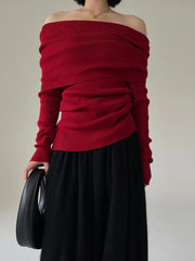 Elegant Off-Shoulder Knitted Top