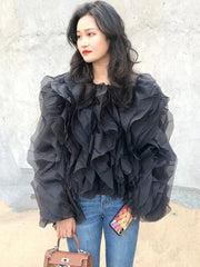 Elegant Patchwork Chiffon Blouse